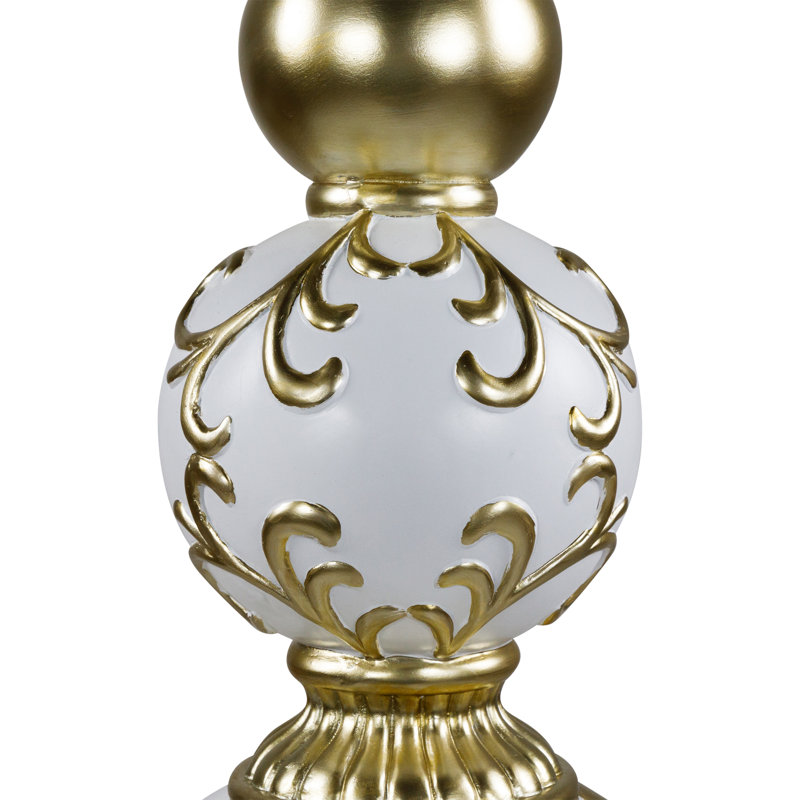 Ball Finial Commercial Size Christmas Decoration 48" - Gold And White, Gold/White