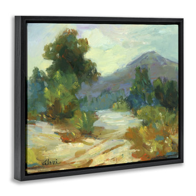 Fall Time Mountain View Framed Floater Canvas Wall Art By Alexi Fine