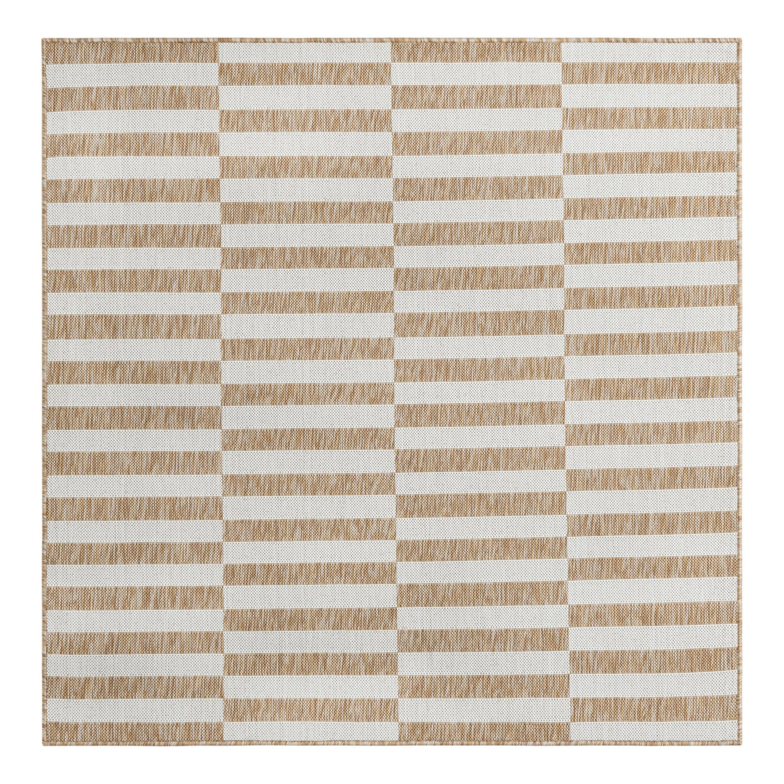 Robinson Taupe Ivory Outdoor Rug, Square 5'3"