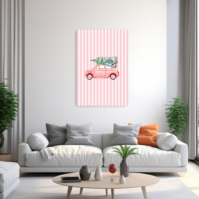 «Sweet Holiday Ride», impression d'art rétro de paysage d'hiver de Noël fantaisiste rétro, H 60 po x l 40 po
