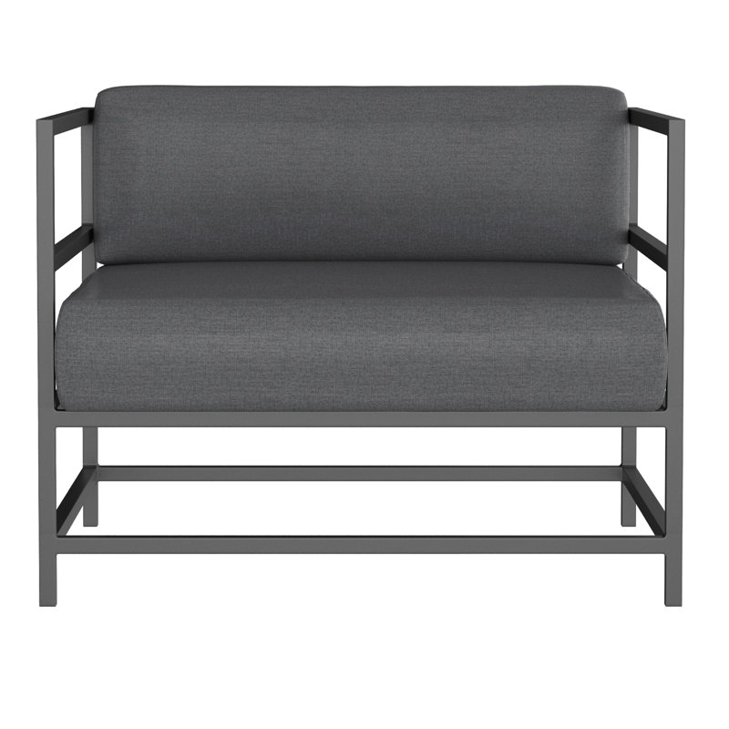 Fauteuil club Delano, non, Tissage uni ardoise coulée Sunbrella®, Gris Tex