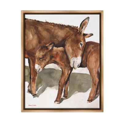 " Cuddling Donkey & Foal " Print