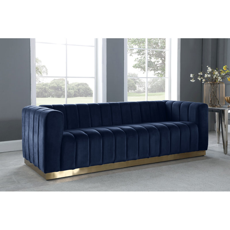 Canapé à accoudoirs tuxedo 86,5 po Tyneside, Bleu marine