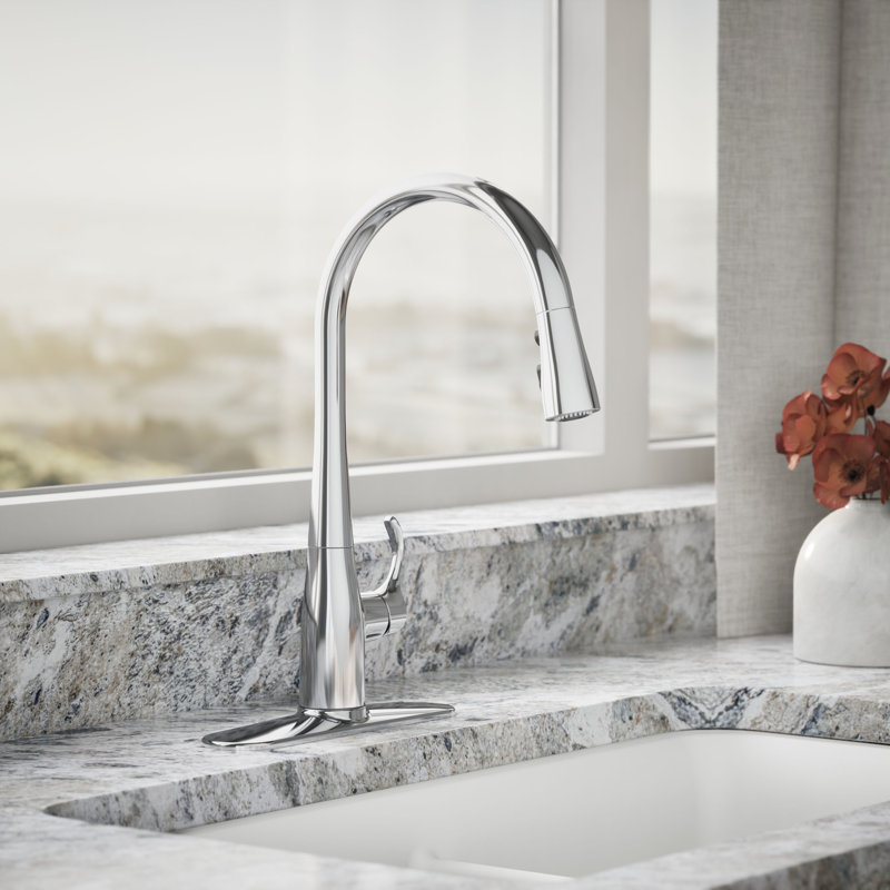 Simplice Pull Down Single Handle Kitchen Faucet, Polished Chrome