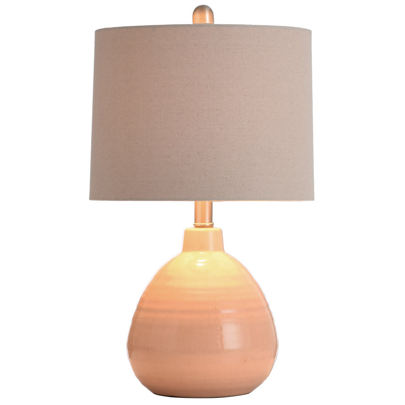 Alverez 21" Ceramic Table Lamp, Orange Mist
