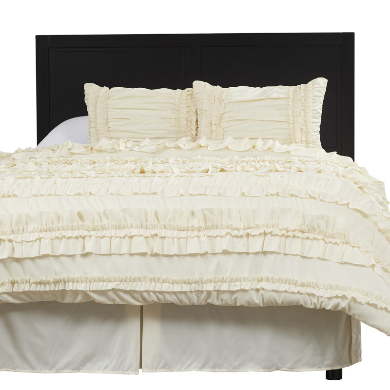 Ivory Queen Cotton Ruffled Comforter Set