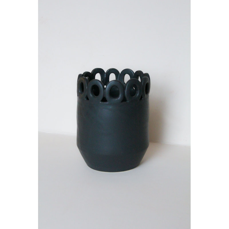 Handmade Ceramic Table Vase, Black