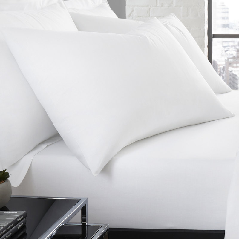 Almondsbury Plain Cotton Blend Housewife Pillowcase, White