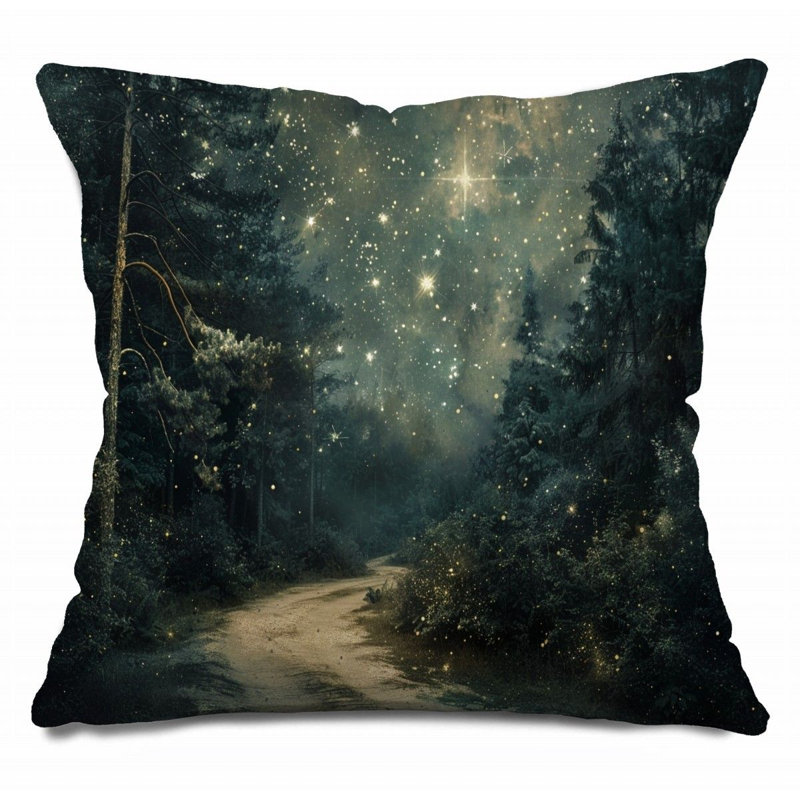 Coussin Trendy, H 14 po x l 14 po, Noir / vert foncé