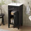 Ensemble de meuble-lavabo sur pied 16 po avec lavabo en céramique, ensemble de meuble-lavabo simple autoportant avec porte à fermeture douce, tablette réglable, style français-126232821