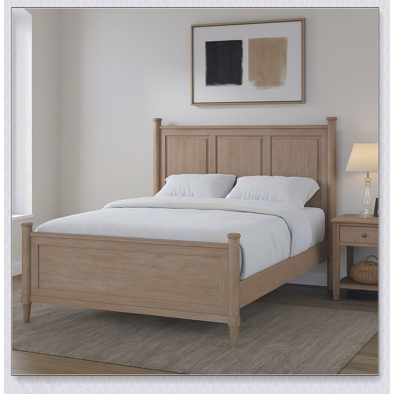 Lit en placage Mindi sans lit gigogne, Lit double