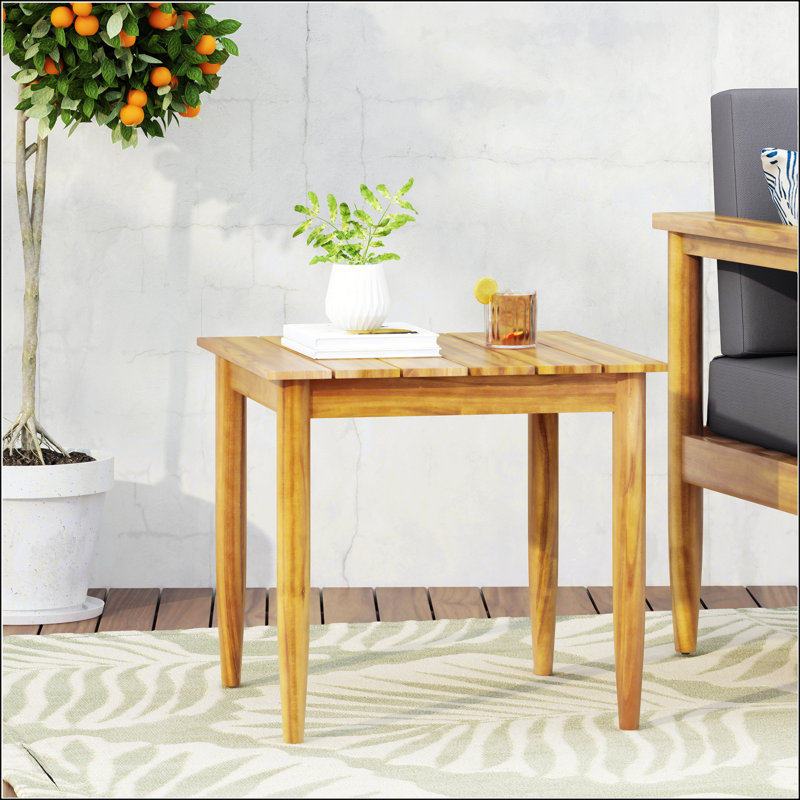 Table d'appoint en bois d'acacia de style rustique Gavin