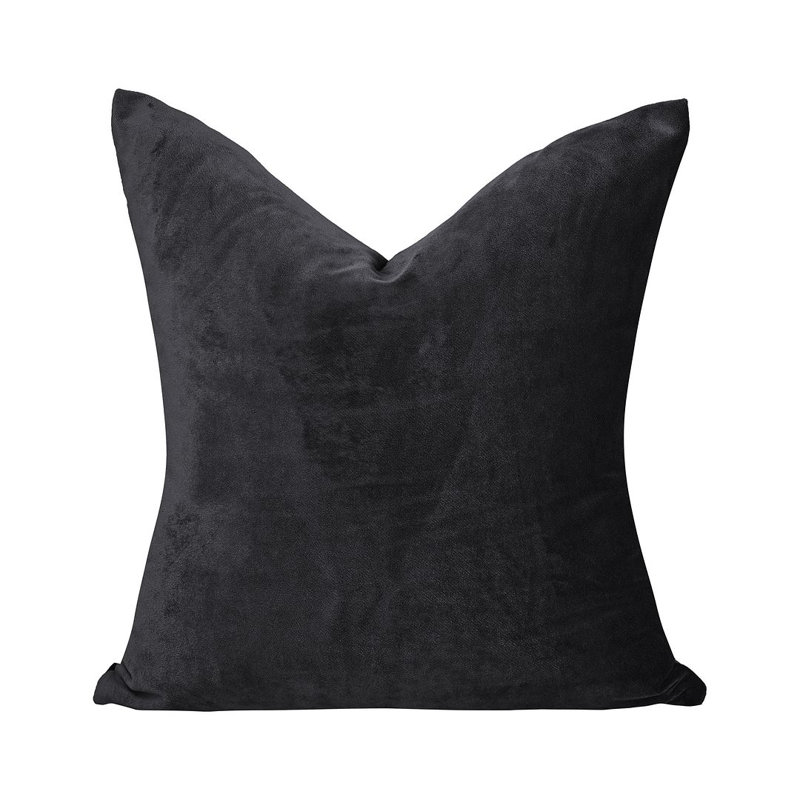 Matte Velvet Cushion Cover - 1 Pc, 61cm x 61cm, Charcoal