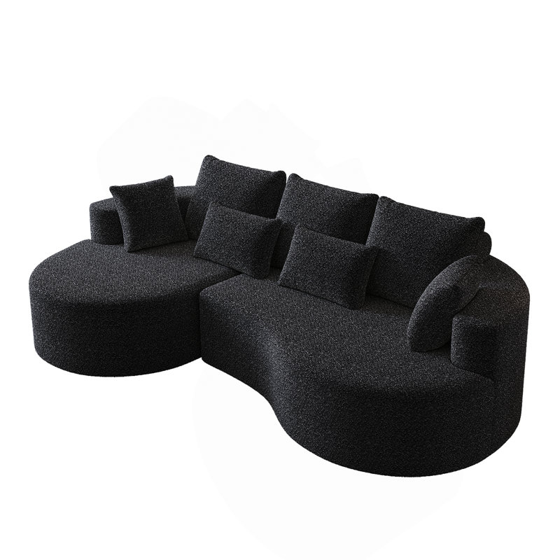Canapé modulaire surdimensionné moderne et rembourré, siège en nuage courbé extra large et large à 4 places de 105 pouces avec 7 coussins, canapé-lit combiné gratuit pour le salon, la chambre à coucher