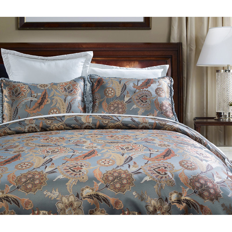 Ensemble de housse de couette en microfibre bleu marine Cotsworth, Housse de couette grand + 2 taies décoratives