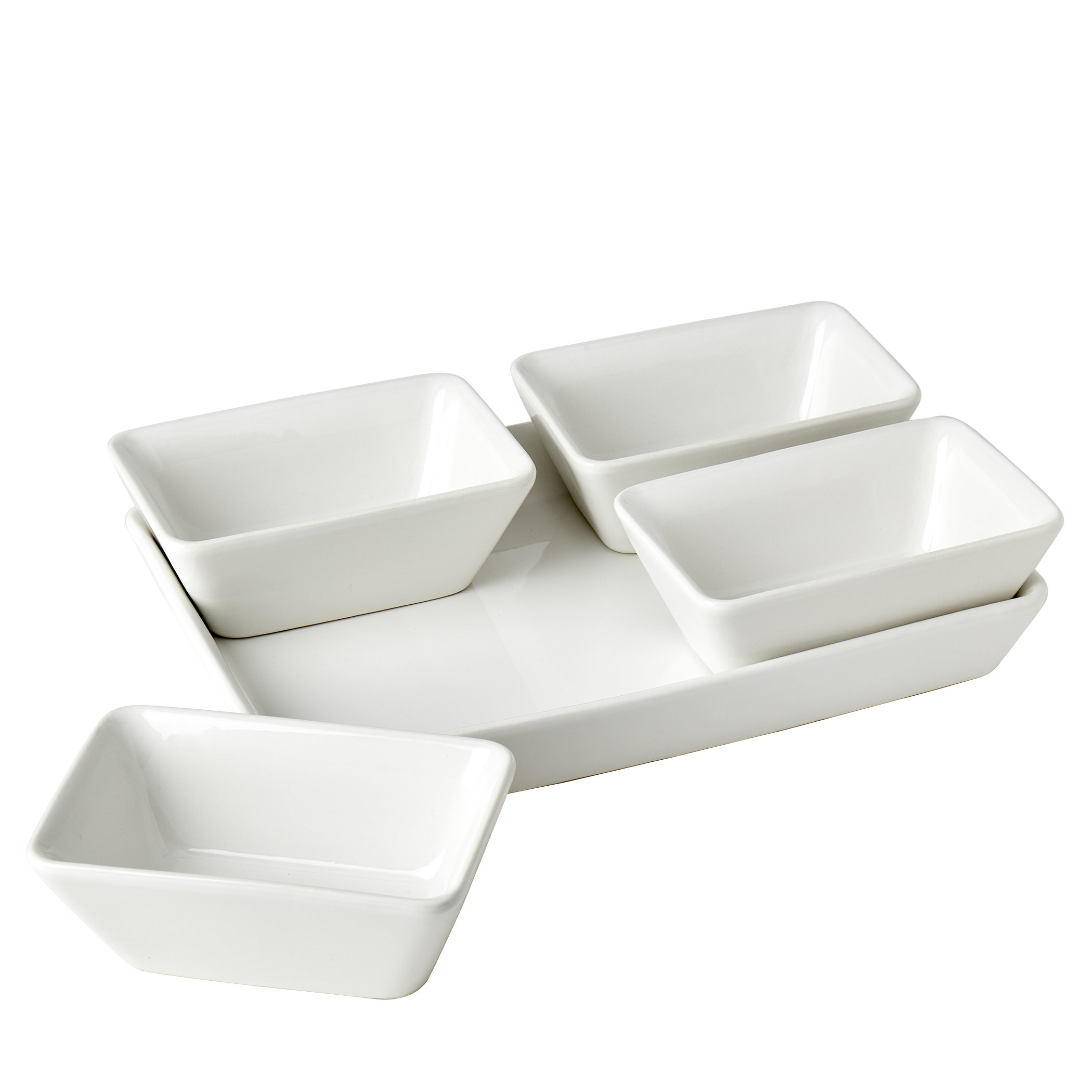 Denmark Tools for Cooks White 5-piece Rectangular Ceramic Serving Set | Wayfair