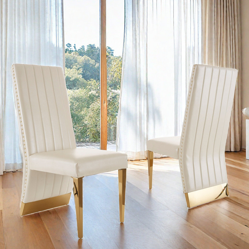 Bersi 18.9'' H Faux Leather Upholstered Side Chair (Set of 2) Everly Quinn