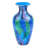10" Blue and Green Glass Abstract Round Table Vase