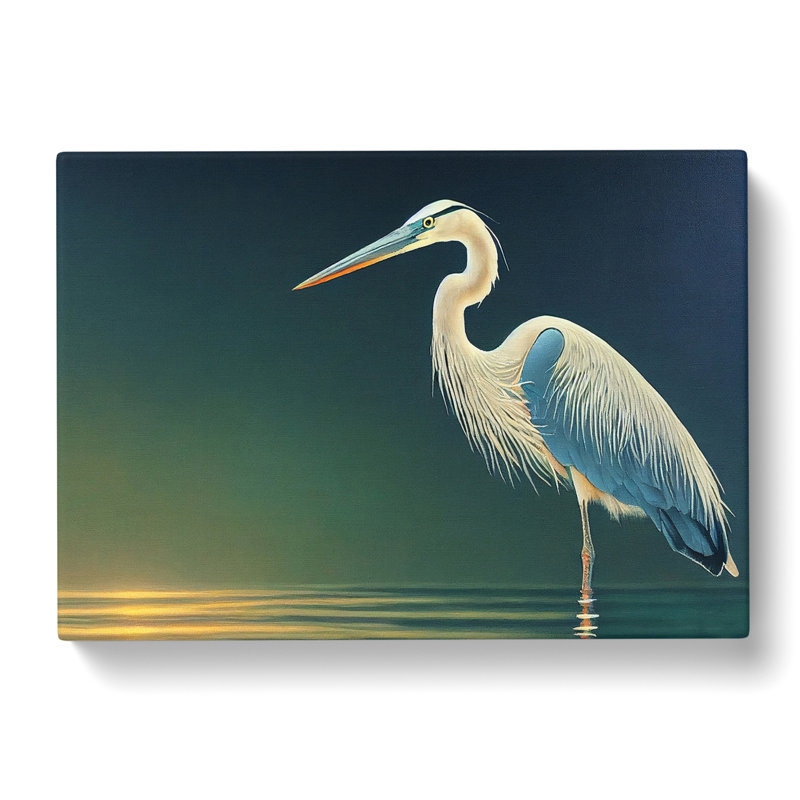Attractive Heron Bird - Wrapped Canvas, 40cm H x 60cm W x 3cm D