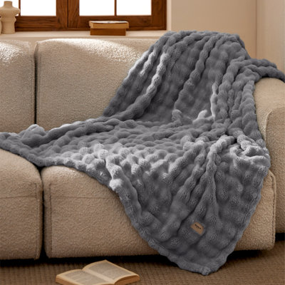 Bedsure 3D Bubble Blanket - Gentlesoft Throw Blanket For Bed Sofa Room Decor - Luxury Soft Cozy Gifts, All Seasons,