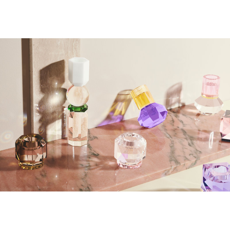 Texas Tealight Candle Holder, Clear/Rose