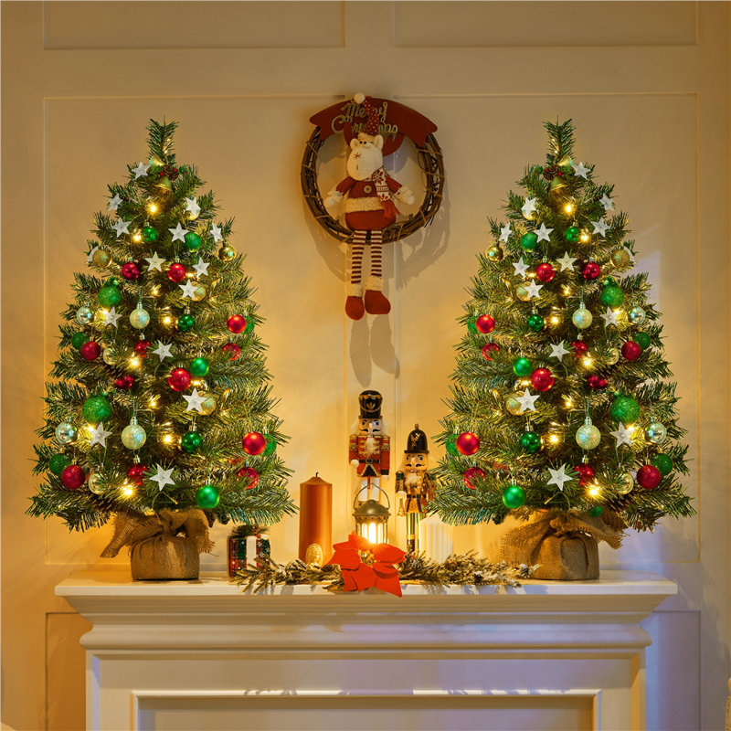 Lighted Artificial Christmas Tree, 3' H