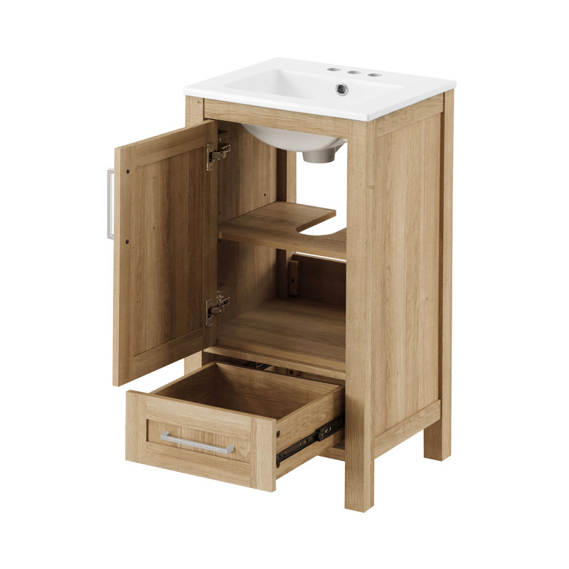 Ensemble de meuble-lavabo simple 18 po Shanarra, Chêne