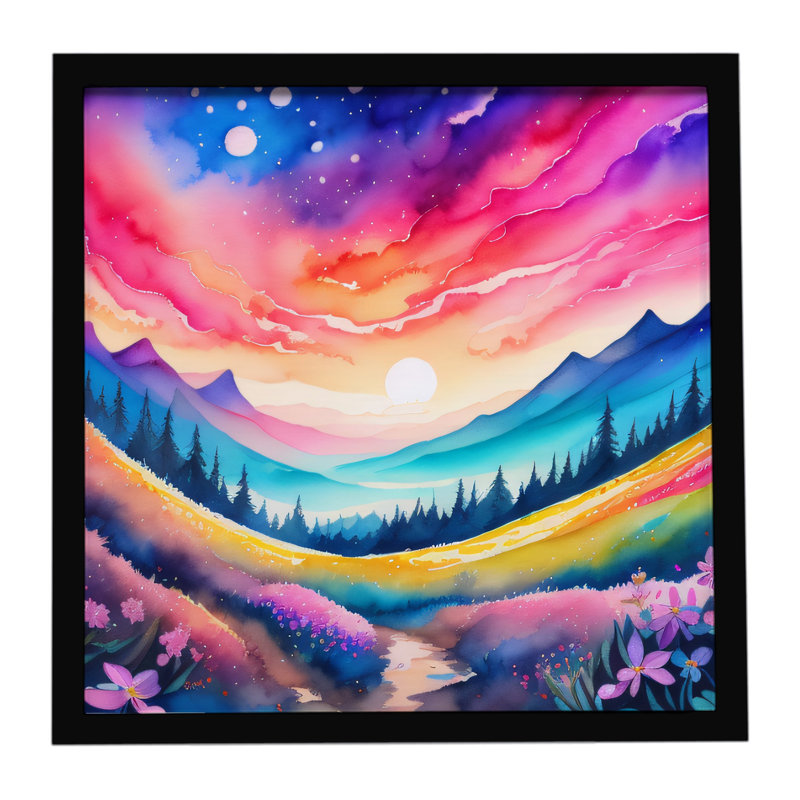 Phlox en couleur, impression sur métal encadrée