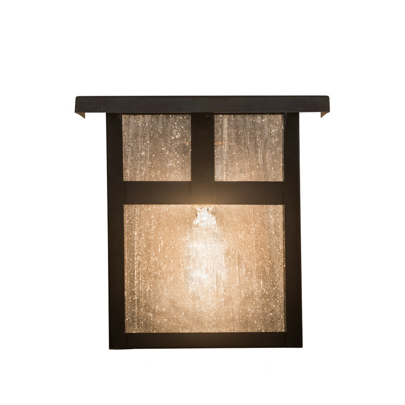 Plafonnier encastré d’extérieur Youngblood, Verre puceux transparent, Bronze huilé