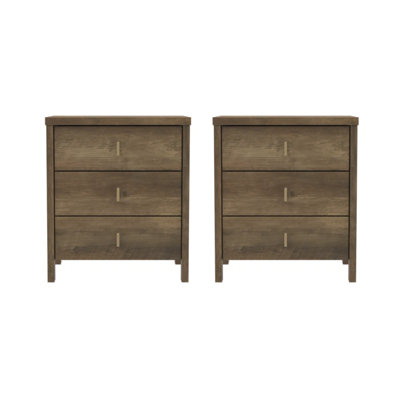 Allysyn Modern 3- Drawer Nightstand Set Of 2