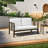Junco Solid Wood Teak Outdoor Loveseat With Cushion And Arms-8681613-8681612