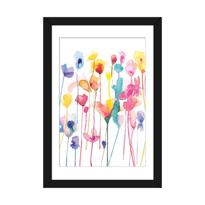 Fleurs sauvages I - minimal - reproduction d'art murale - papier d'art encadré
