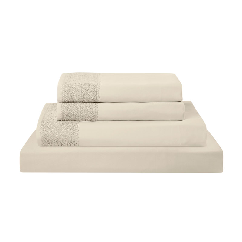 Ensemble de draps en microfibre 4 pièces Modern, Ensemble de draps pour très grand lit + un drap-h, Lin
