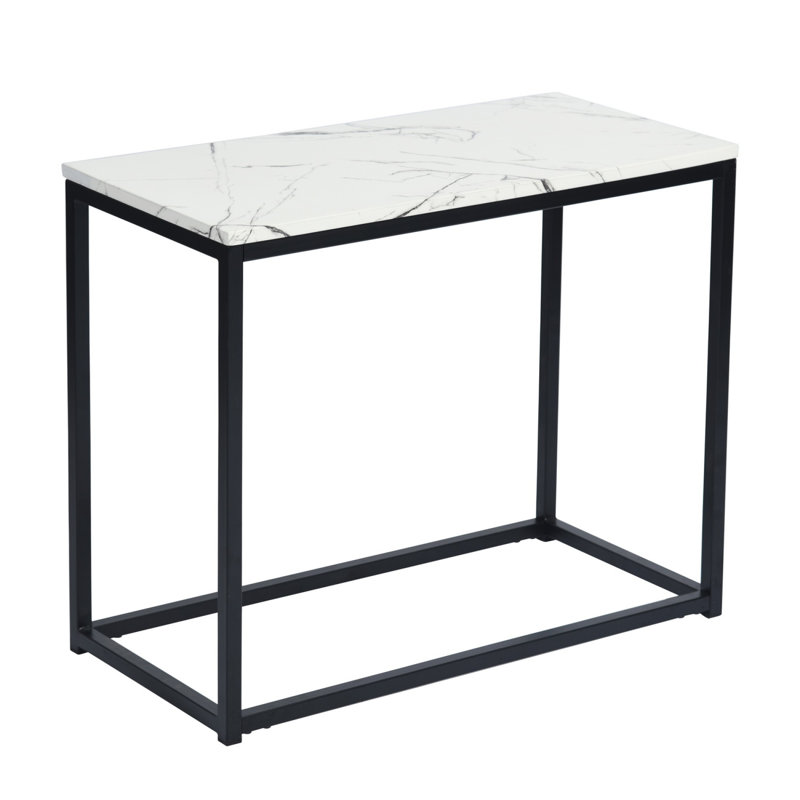 Table d'appoint contemporaine avec plateau en marbre avec rangement 28 "Contemporary