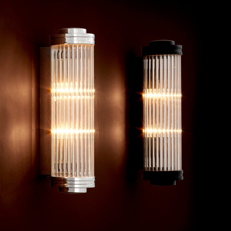 Gascogne Flush Mounted Sconce, Bronze/Clear, 2 Lights