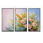 Fleurs d'été roses et jaunes - ensemble d'art mural sur toile traditionnel encadré de 3-1049223474-1049223475