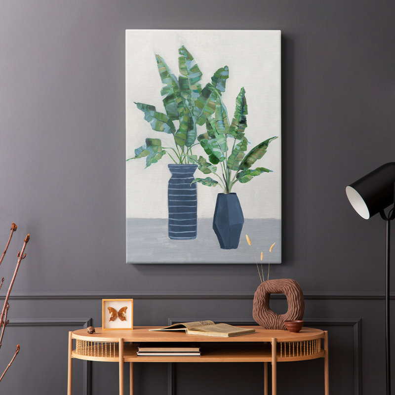 Arrangement de palmiers - Cavas enveloppés de galerie, H 48 po x l 32 po