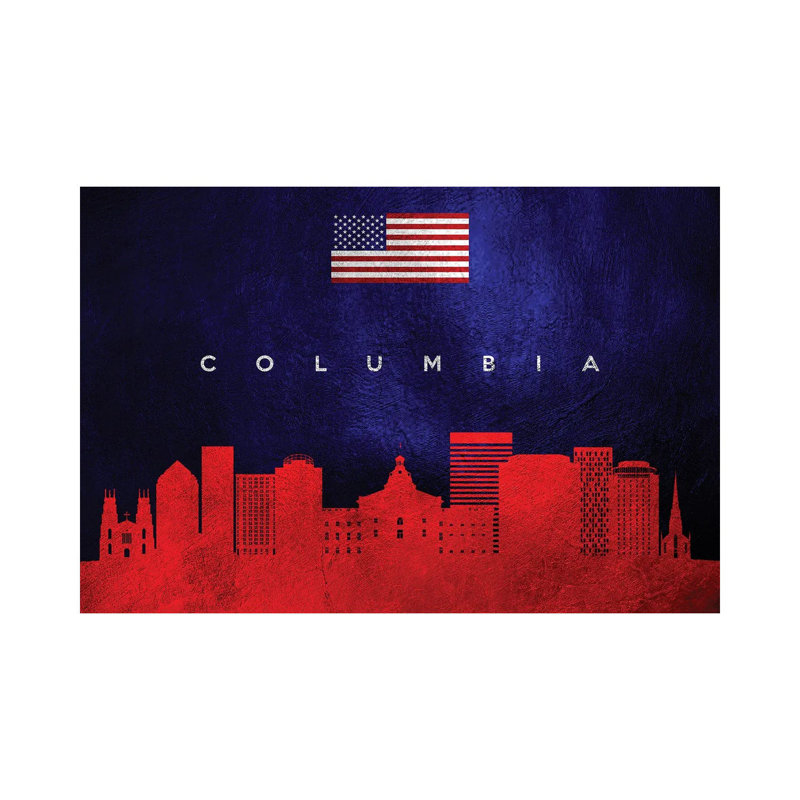 Columbia South Carolina Skyline by Adrian Baldovino - Wrapped Canvas Print, 20.32 cm H x 30.48 cm W