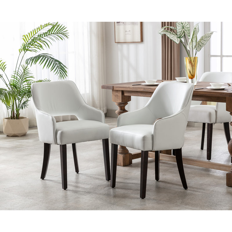 Hebah 19.5'' H Faux Leather Upholstered Armchair, White