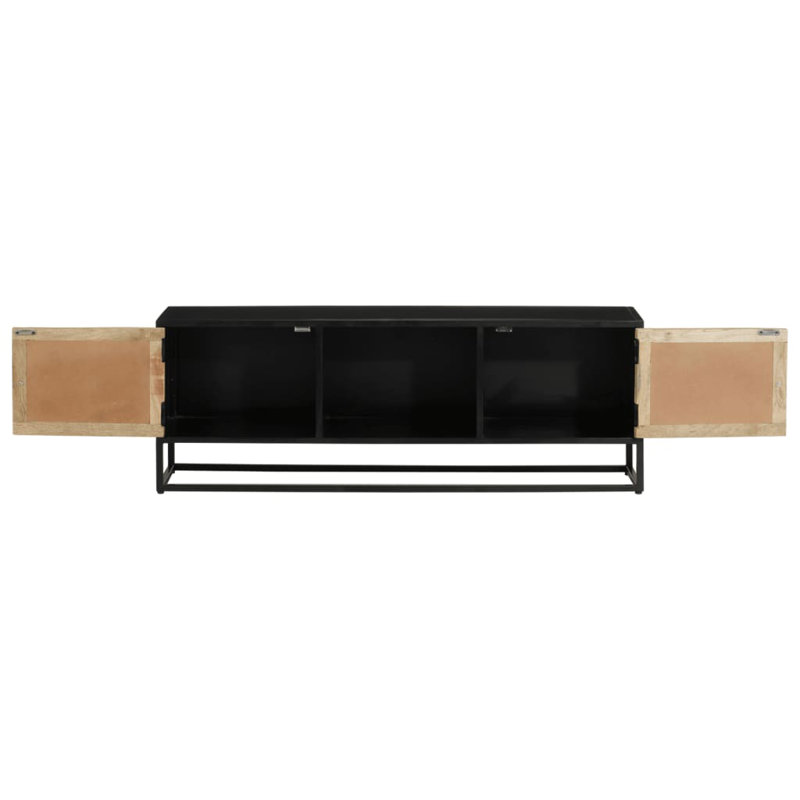 Aliviah Unfinished TV Stand for TVs up to 49", Black/Brown