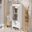 Meuble-lavabo de salle de bain avec lavabo en céramique, meuble-lavabo avec 2 grandes portes à fermeture douce, armoire de rangement en bois massif-136985508