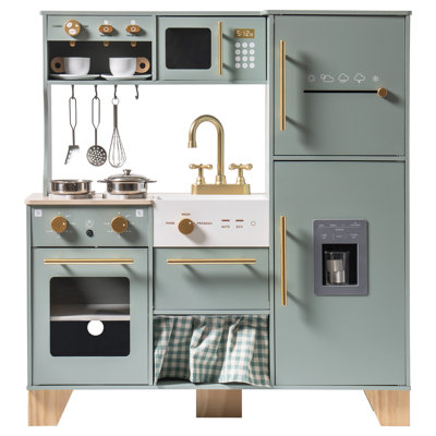 Ensemble de cuisine et d'accessoires de jeu en bois, ensemble de cuisine préscolaire, ensemble de jeu de cuisine moderne avec lumière