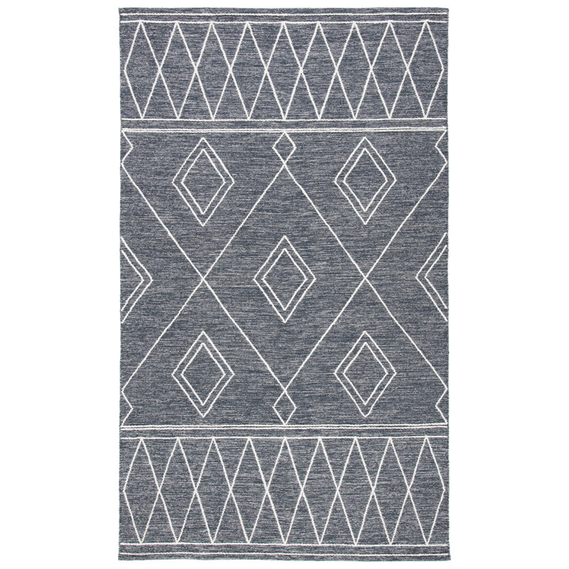 Tapis gris anthracite / ivoire tissé à la main Holtby Southwestern, Rectangle 3 pi x 5 pi