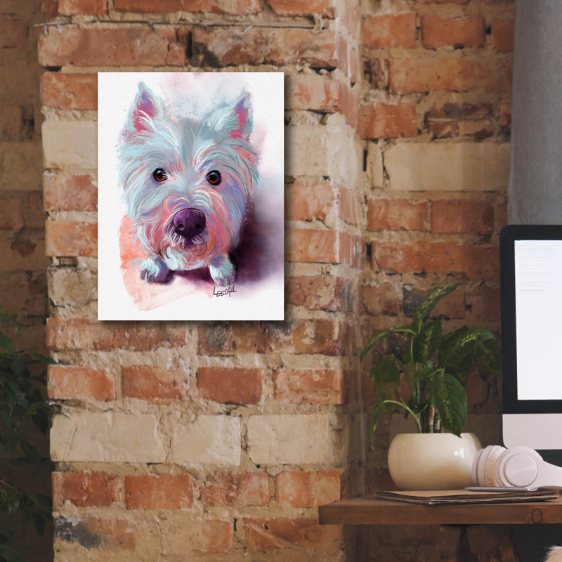 "Lily The Westie" par Dawg Painter, H 16 po x l 12 po x P 0,75 po