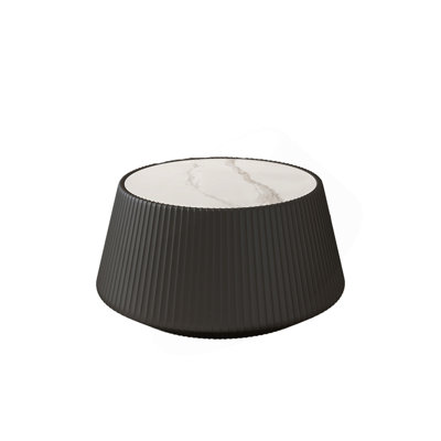 Table basse moderne en cuir fritté clair en forme de tasse en cuir pour meuble de salon (chaque plateau possède un motif gris unique)