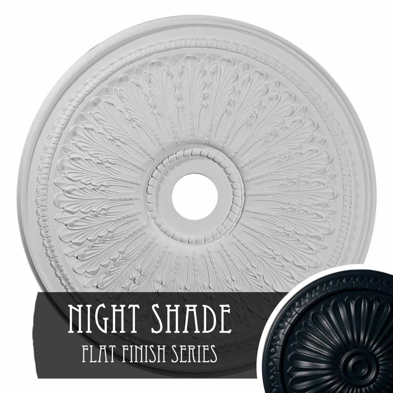 Endurathane Oakleaf Ceiling Medallion, 29 1/8"OD x 3 5/8"ID x 1"P (Fits Canopies up to 6 1/4"), Night Shade