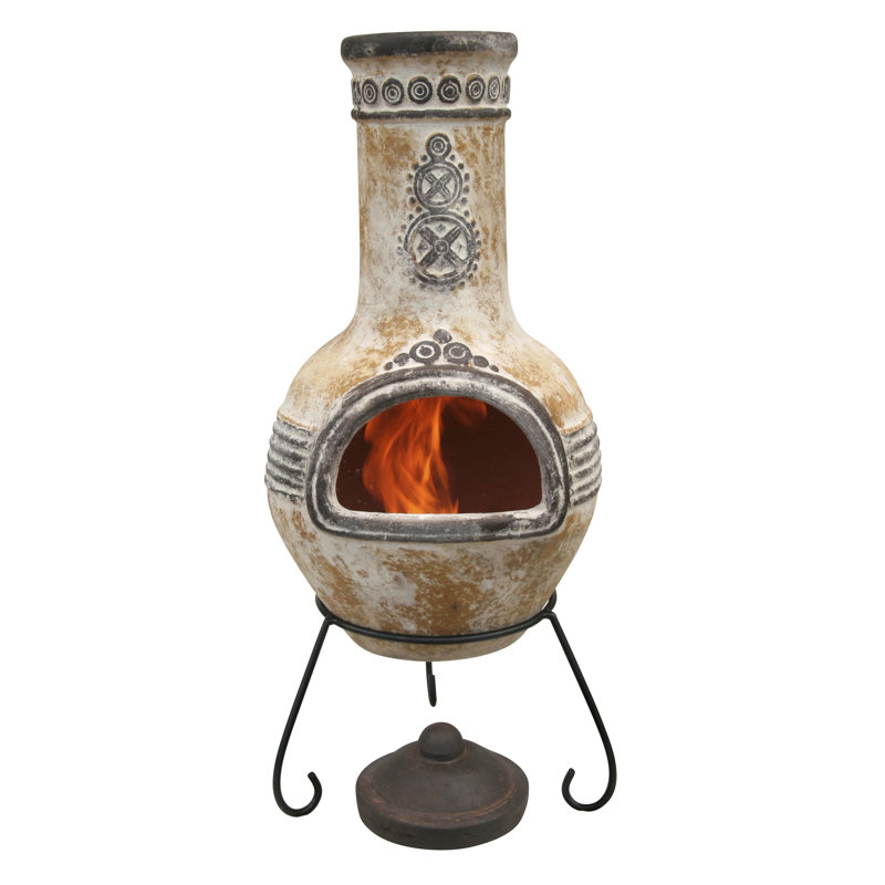 Column Clay Chimenea, 110 cm H x 45 cm W x 45 cm D