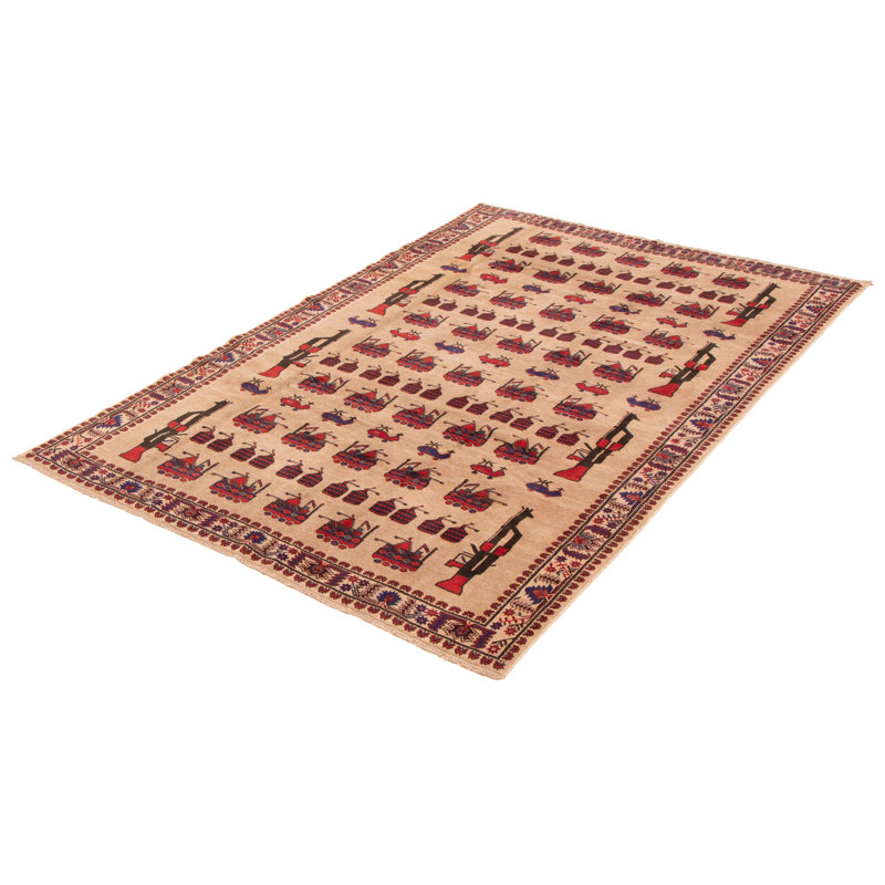 Tapis brun clair Isolde 6 pi 8 po x 9 pi 8 po
