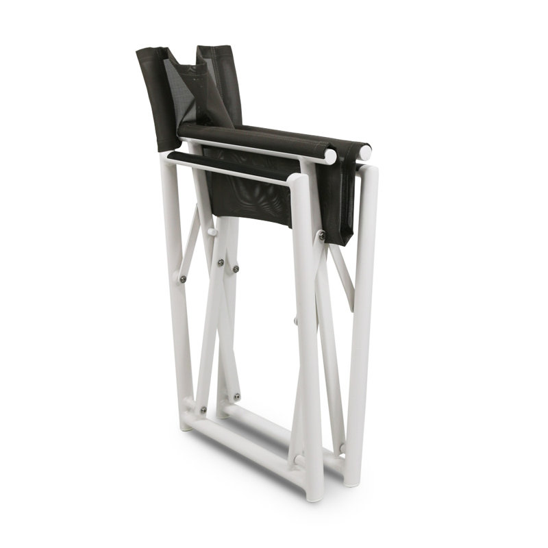 Campaign Folding Armchair, White/Taupe