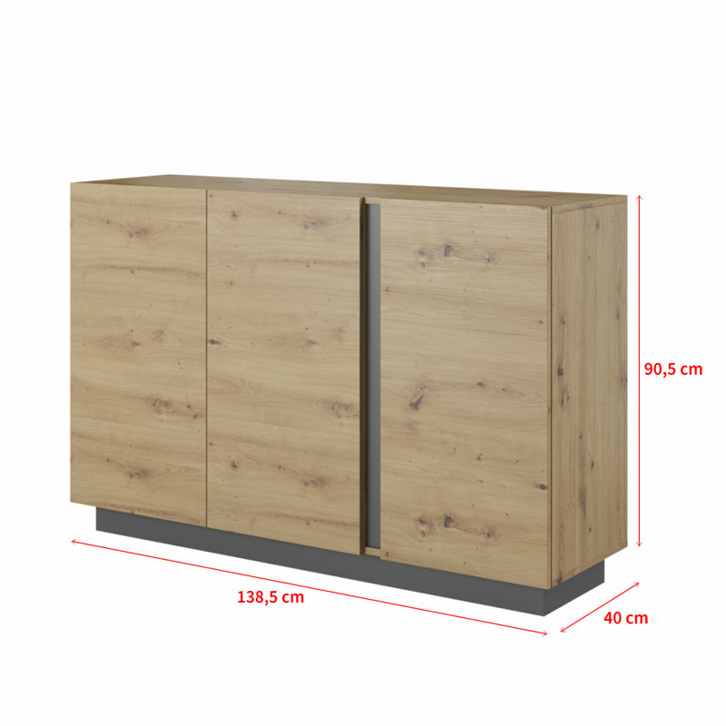 Armagh Chest of Drawers, Oak/Grey